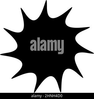 Black radial starburst, sunburst-like element, design shape vector - stock vector illustration, clip-art graphics Stock Vector