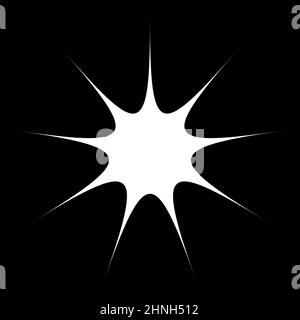 Black radial starburst, sunburst-like element, design shape vector - stock vector illustration, clip-art graphics Stock Vector