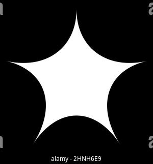 Black radial starburst, sunburst-like element, design shape vector - stock vector illustration, clip-art graphics Stock Vector