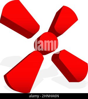 Red X sign, shape, letter. Crosshair, target mark, reticle concept icon - stock vector illustration, clip-art graphics Stock Vector