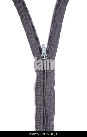 Zipper closure on a white background isolate Stock Photo
