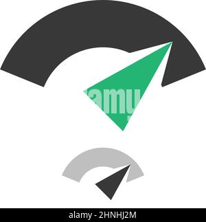 Gauge, meter, level and progress indicator icon. Progression, acceleration, calibration concept icon - stock vector illustration, clip-art graphics Stock Vector