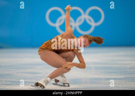 Beijing, China, 2022 Winter Olympics, February 17, 2022: Eva-Lotta Kiibus from Estonia during Figure Skating at Capital Indoor Stadium. Kim Price/CSM. Credit: Cal Sport Media/Alamy Live News Stock Photo