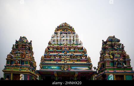 Kailashahar, India - January 23 2022: The new Tirupati Balaji Temple at North Tripura, India. The temple is small but beautiful and built recently Stock Photo