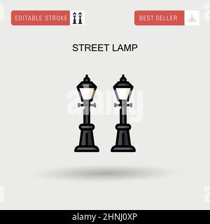 Street lamp Simple vector icon. Stock Vector