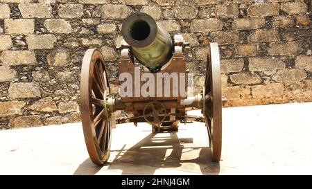 Cannons at Castillo de San Gabriel in Arrecife, Lanzarote, Canary Islands, Spain, Europe Stock Photo