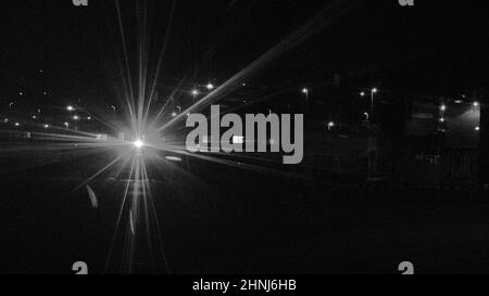 Flashes and lights in terminal four of Barajas airport in Madrid, Spain, Europe Stock Photo