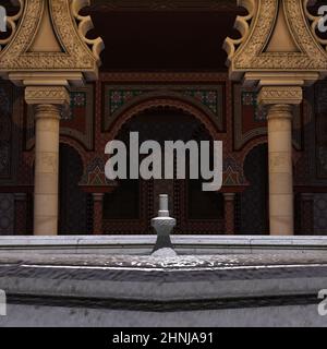 3d illustration of a fantasy place with arabic oder indian building Stock Photo