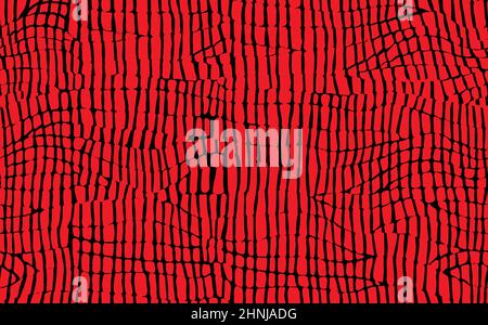 Abstract modern crocodile leather seamless pattern. Animals trendy background. Red and black decorative vector illustration for print, fabric, textile Stock Vector