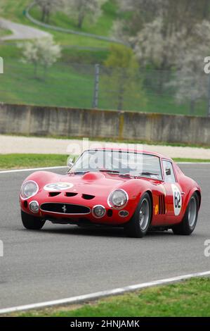 Scarperia, Mugello 5 march 2008: unknown driving Ferrari 250 GTO year 1960 during practice at Mugello Circuit. Italy Stock Photo