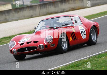 Scarperia, Mugello 5 march 2008: unknown driving Ferrari 250 GTO year 1960 during practice at Mugello Circuit. Italy Stock Photo