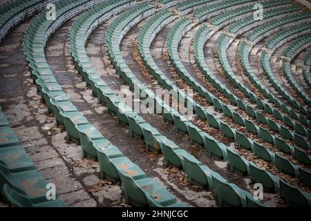 Rows of seats in a theater open air Stock Photo