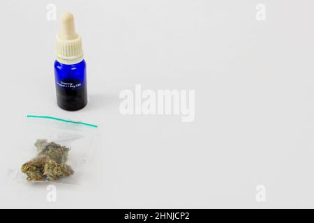 Cannabis buds on digital scale top view Stock Photo - Alamy