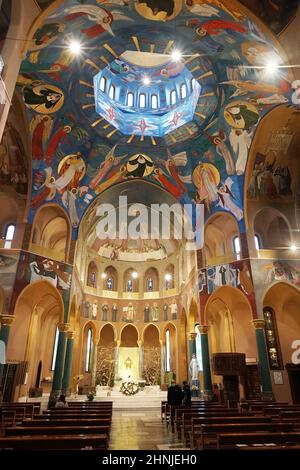 Basilica Santa Rita da Cascia church, Interior, Cascia, Umbria, Italy, Europe Stock Photo