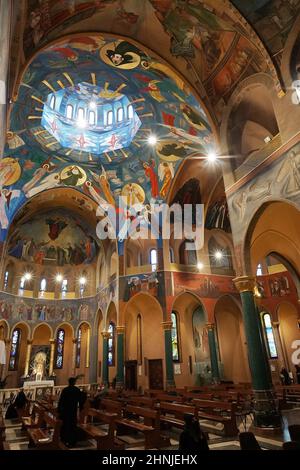 Basilica Santa Rita da Cascia church, Interior, Cascia, Umbria, Italy, Europe Stock Photo