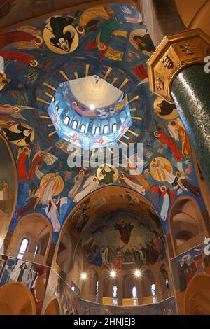 Basilica Santa Rita da Cascia church, Interior, Cascia, Umbria, Italy, Europe Stock Photo