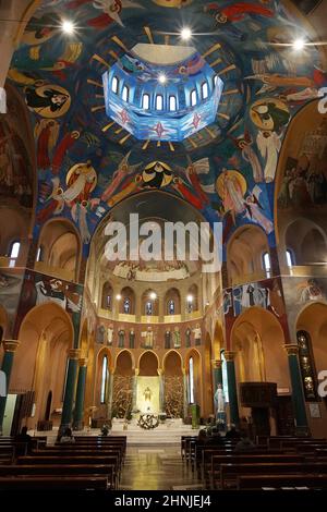 Basilica Santa Rita da Cascia church, Interior, Cascia, Umbria, Italy, Europe Stock Photo