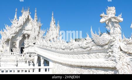 The bridge of the cycle of rebirth in Wat Rong Khun or White Temple Stock Photo