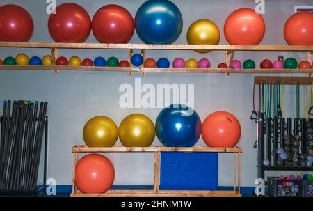 Equipment to help folks exercise to a healthy life. Stock Photo