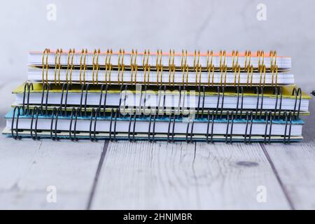 stack of colorful notepad on table  Stock Photo