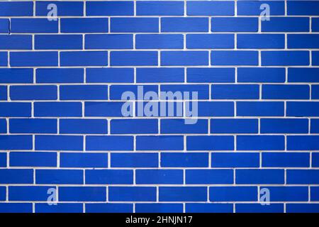 detail show of blue color brick wall  Stock Photo