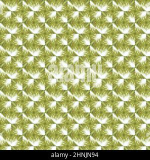 seamless pattern various shaped geometric patterns. Digital white green design Stock Photo