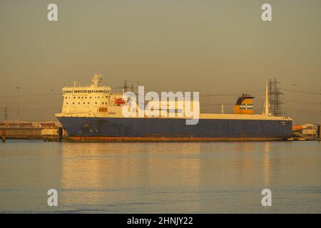 Norsky Ro-Ro ferry moored at Tilbury 2 from Gravesend Kent Stock Photo
