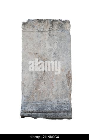 large square stone column isolated on white background Stock Photo