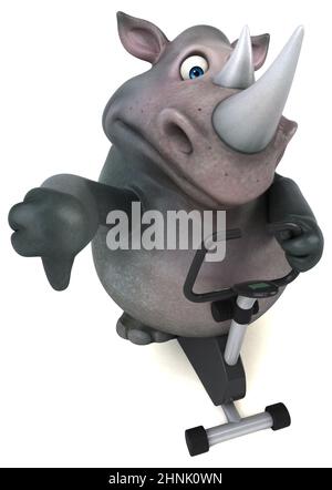 Fun rhino - 3D Illustration Stock Photo