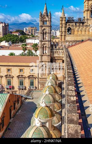 Palermo cathedral seen from the roof. Stock Photo