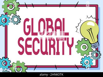 Writing displaying text Global Security, Business overview protection of the world against war and other threats Fixing Old Filing System, Maintaining Stock Photo