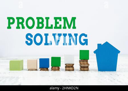 Conceptual display Problem Solving, Word Written on to find an answer or means of effectively dealing with Preparing House Plans, Home Investment Idea Stock Photo