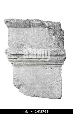 large square stone column isolated on white background Stock Photo