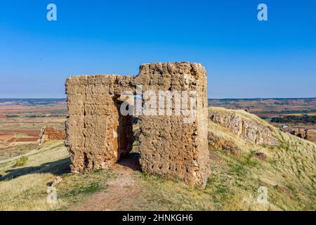 ruins of an ancient castle in spain, built by muslim culture Stock Photo