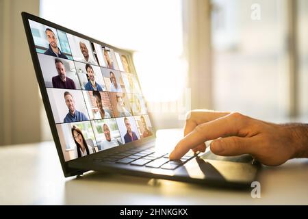 Work From Home Video Conference Webinar Call Stock Photo