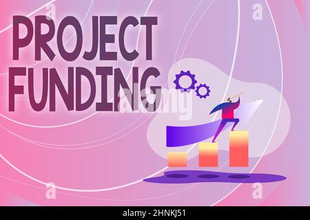 Text caption presenting Project Funding, Business approach capital required to undertake a project or programme Colorful Image Displaying Progress, Ab Stock Photo