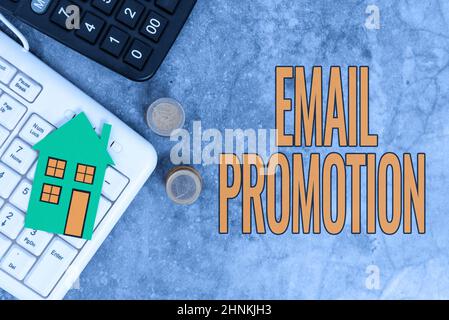 Handwriting text Email Promotion, Word for commercial broadcast which offers incentives to drive sales Creating Property Contract To Sell, Presenting Stock Photo