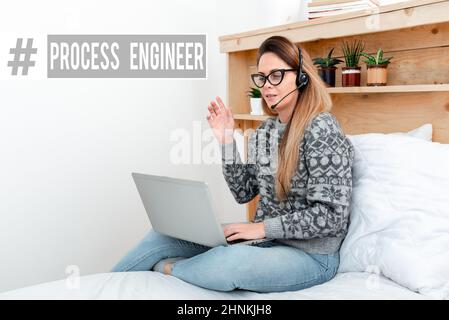 Sign displaying Process Engineer, Business concept responsible for developing new industrial processes Student Learning New Things Online, Casual Inte Stock Photo