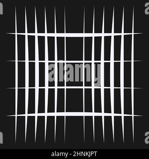 Irregular grid, mesh with random lines. Squares lattice, grating, trellis and plexus pattern - stock vector illustration, clip-art graphics Stock Vector