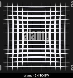 Irregular grid, mesh with random lines. Squares lattice, grating, trellis and plexus pattern - stock vector illustration, clip-art graphics Stock Vector