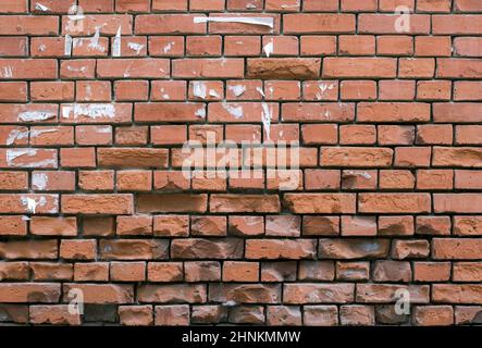 A brocken old brick wall colored background Stock Photo