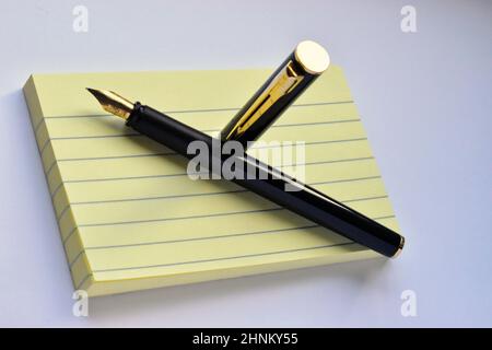 Post-it notes on a white background Stock Photo