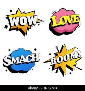 Comic book lettering collection on white background - Vector ...