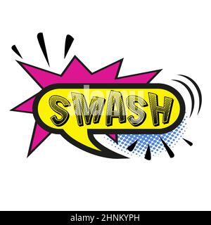 Comic lettering SMASH on white background - Vector illustration Stock Photo