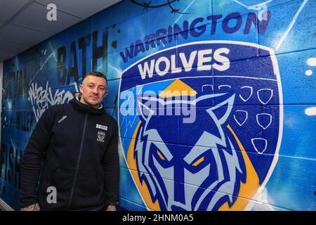 Warrington, UK. 17th Feb, 2022. Josh Charnley #2 of Warrington Wolves arrives at the Halliwell Jones Stadium in Warrington, United Kingdom on 2/17/2022. (Photo by Mark Cosgrove/News Images/Sipa USA) Credit: Sipa USA/Alamy Live News Stock Photo