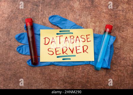 Text showing inspiration Database Server, Business overview uses a database application that provides database services Writing Prescription Medicine Stock Photo
