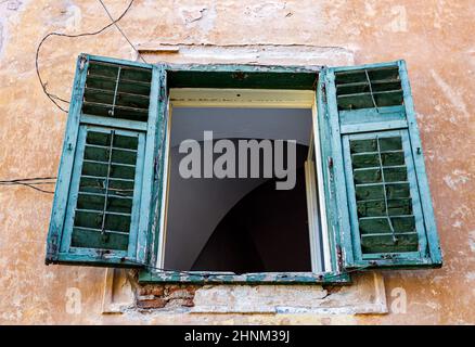 a Window with open Shutter Stock Photo
