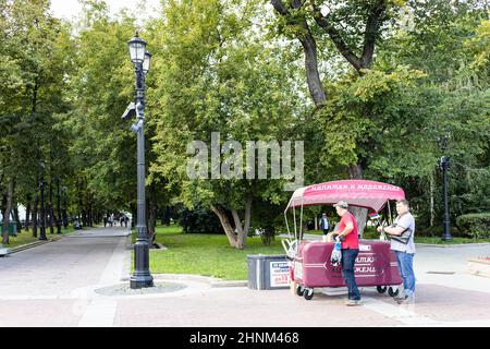 drinks and ice cream on Strastnoy Boulevard Stock Photo