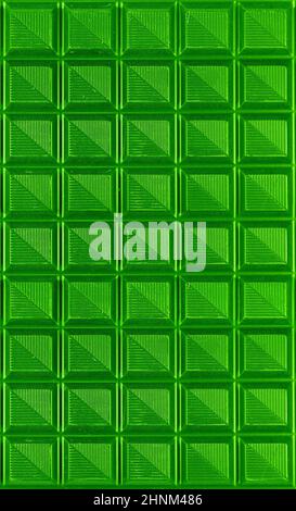 Pop Art Surreal Style Shamrock Green Colored Chocolate Bars for Abstract Background Stock Photo