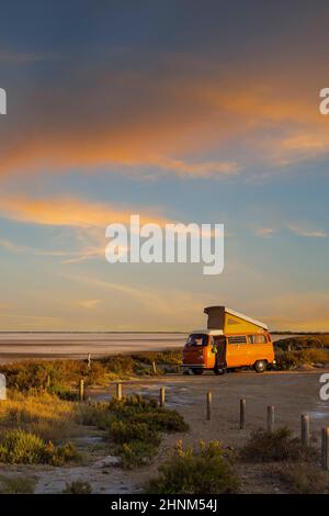 Van Life in Camargue, Southern France Stock Photo